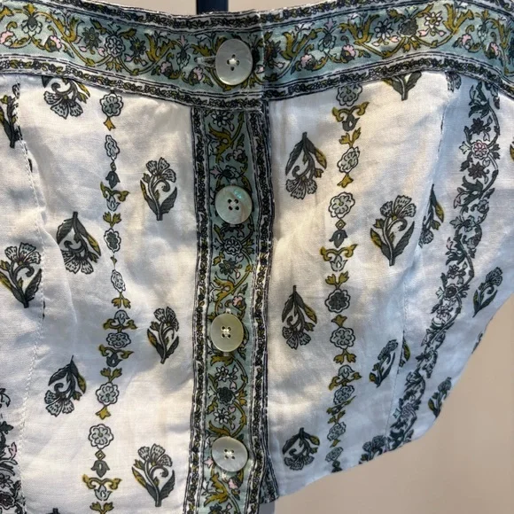Veronica beard white floral Milton crop top boho coastal new 2 XS Spring Summer - Picture 3 of 8